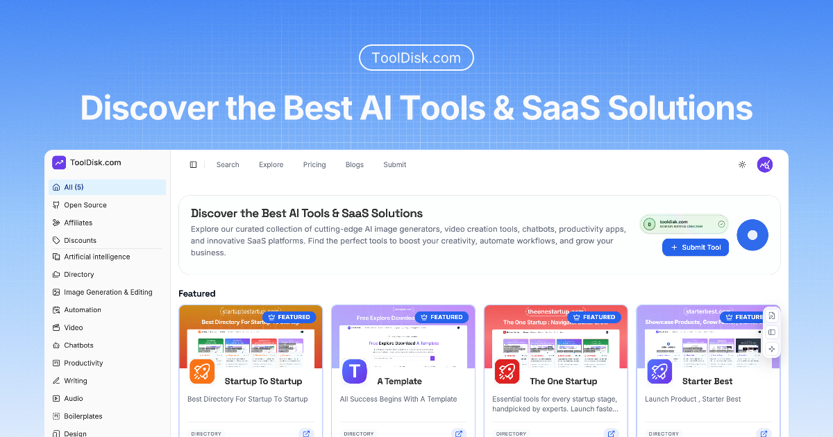 ToolDisk.com - Discover Best AI Tools & SaaS Solutions logo