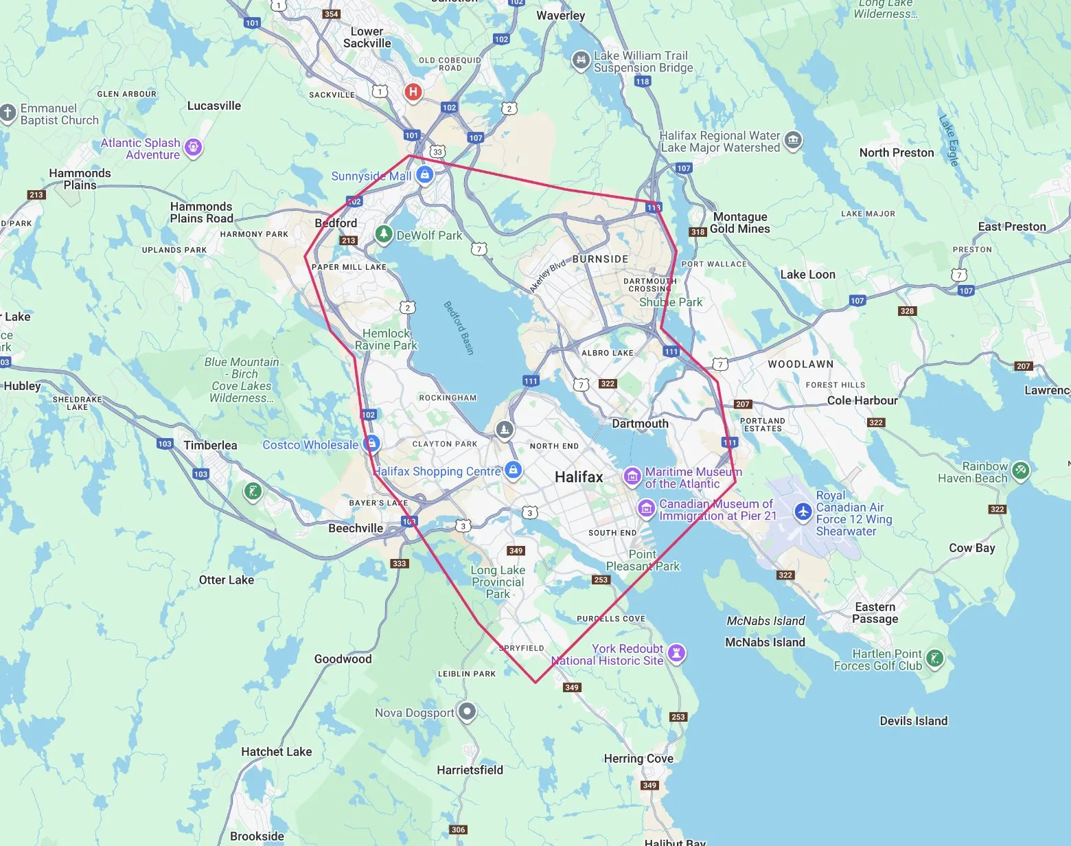 Halifax delivery zone