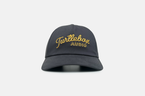 Studio shot of the Turtlebox Charcoal Rope Hat front