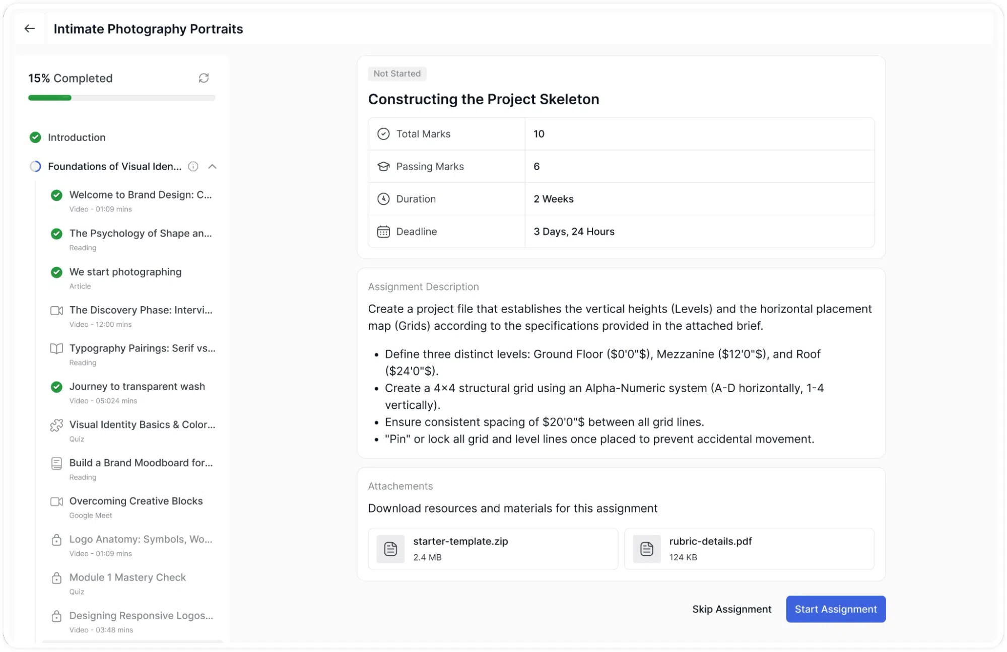 Tutor LMS- The Assignment Landing Page