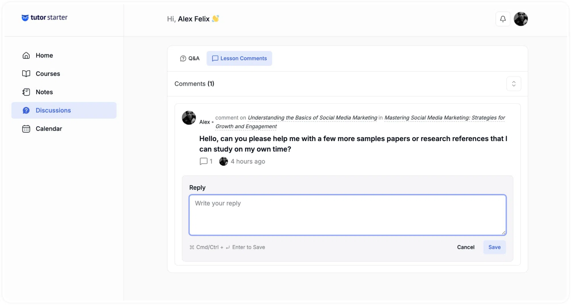 reply to a comment