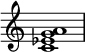 
{
    \override Score.TimeSignature #'stencil = ##f
    \relative c' {
        \time 4/4
        <c es g a>1
    }
}
