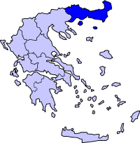 Location of Makedonia Wétan lan Trasia Periphery in Greece