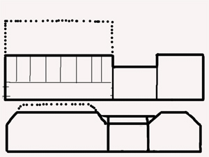 Drawing of an earlier "longhouse type" in evolution