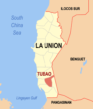 Mapa han La Union nga nagpapakita kon hain nahamutang an Tubao