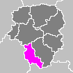 Arrondissement Brive-la-Gaillarde na mapě regionu Limousin