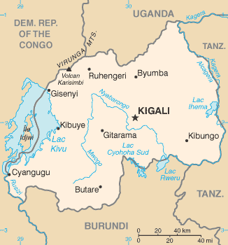 Ruanda térképe