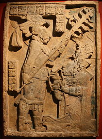 Pre-Columbian art (in this case Maya) – Yaxchilan Lintel 24 (702 AD), limestone, British Museum, London[57]