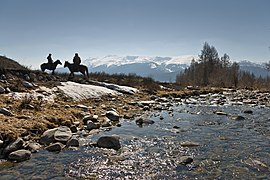 Officiers du service des forêts dans la réserve de Markakol, dans l'Altaï.