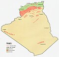 Répartition géographique des peuplades d'Algérie en 1971.