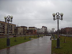 Rua Roshchinskaya, em Gatchina.