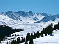 Blick über Prätschli und Tschuggen zu Erzhorn und Rothorn