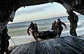 Operators get flying out by a Chinook helicopter