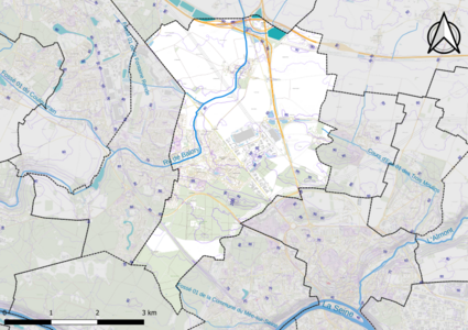 Carte montrant en couleurs le relief d'une commune