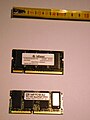 English: RAM - SODIMM memories for laptop computers - DDR and SDRAM.