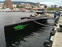 Submersible at a dock