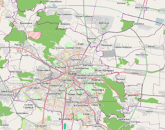 Mapa konturowa Lwowa, w centrum znajduje się punkt z opisem „Stare Miasto”