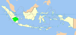 Location of South Sumatra in Indonesia