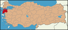 Localisation de Çanakkale (province)