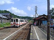 駅構内にあったアケチ1形の廃車体（2004年）