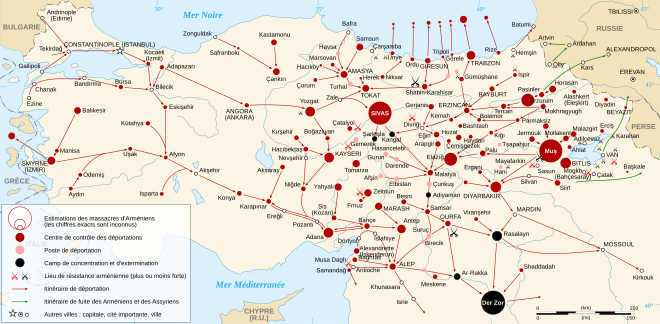 Carte de la Turquie actuelle, les activités se concentrent dans l'Est du territoire.