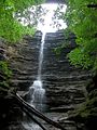 Image 45A view of Lake Falls in Matthiessen State Park in La Salle County near Oglesby. The park's stream begins with the Lake Falls and flows into the Vermillion River. Photo credit: Cspayer (from Portal:Illinois/Selected picture)