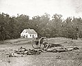 The Dunker Church to the north of Sharpsburg, Maryland marks where one of the bloodiest battles in American history would begin at dawn on September 17, 1862. Here, both Union and Confederate dead lay together on the field.