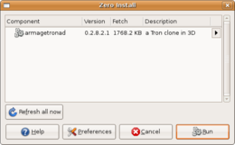 Zero Install pronto ad eseguire un pacchetto appena scaricato