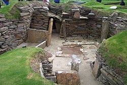 Skara Brae egyik feltárt lakóháza