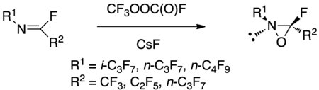 Synthesis of perfluorinated oxaziridines