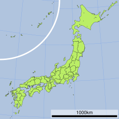 嶺岡山地の位置（日本内）