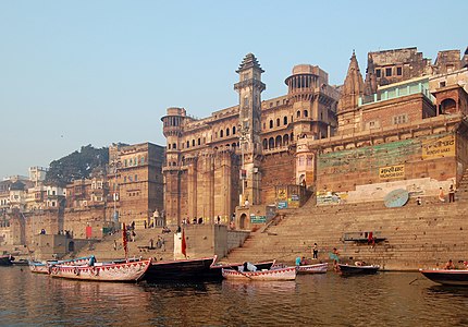 Varanasi as seen from the Ganges.