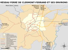 Carte du réseau ferré (tramway et train) de l'agglomération