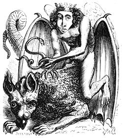 Astaroth illustration from the Dictionnaire Infernal (1818)