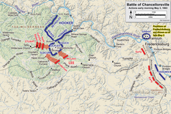 3 de maio. Assaltos de Lee contra Chancellorsville