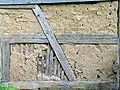 half-timbered wall infilled with clay / Fachwerkwand mit Lehmausfachung