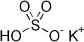 One potassium cation and one hydrogensulfate anion