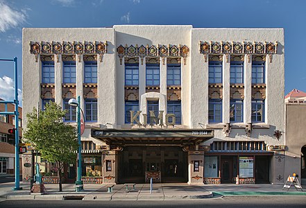 KiMo Theater's Pueblo Deco architecture in Albuquerque, New Mexico, US (1927)