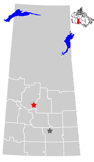 Location of Saskatoon (indicated by the red star)