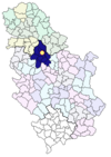 An image showing the location of Belgrade in Serbia