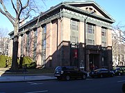 McLevy Hall, built 1854, three stories, the original Bridgeport City Hall and County Courthouse. Renamed after Mayor McLevy.