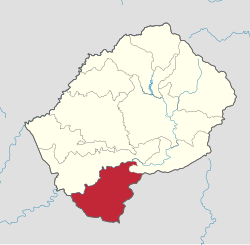 Map of Lesotho with the district highlighted