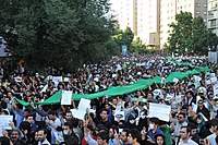 Manifestants à Téhéran le 16 juin, protestant contre les résultats annoncés de l'élection présidentielle iranienne.