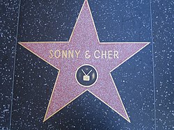 Золота зірка Sonny & Cher на бульварі слави у Голівуді