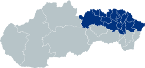 Poloha eparchie Prešovská archieparchia na Slovensku (klikacia mapa)