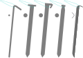 A range of tent peg profiles.