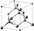 Maille d'un cristal de diamant.