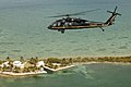 Sikorsky UH-60 Blackhawk helicopter performing an Air Operation