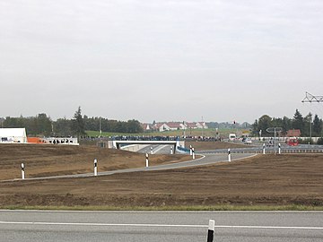 Abfahrt Lankow/Friedrichsthal der Umgehungsstraße kurz vor der Verkehrsfreigabe im September 2007