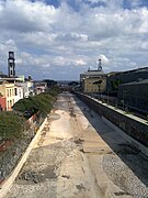 Barranco de Santos desde el Puente del General Serrador. Al fondo a la izquierda la Iglesia de la Concepción.